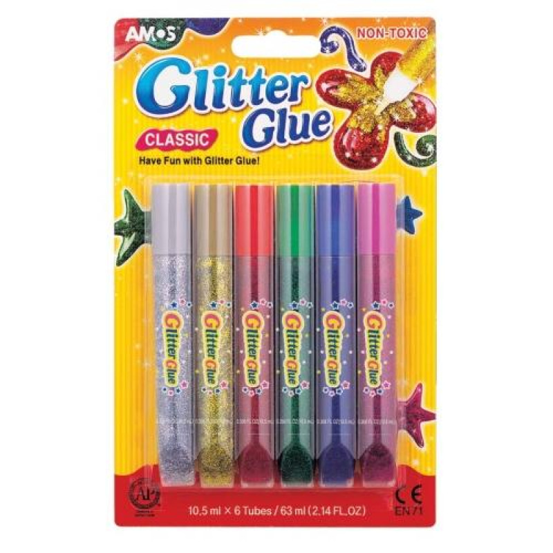 Χρυσόκολλες Glitter Glue Amos Σετ 5 χρωμάτων