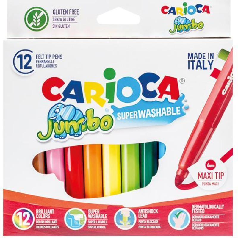 Μαρκαδόροι Carioca Jumbo 12 τεμαχίων