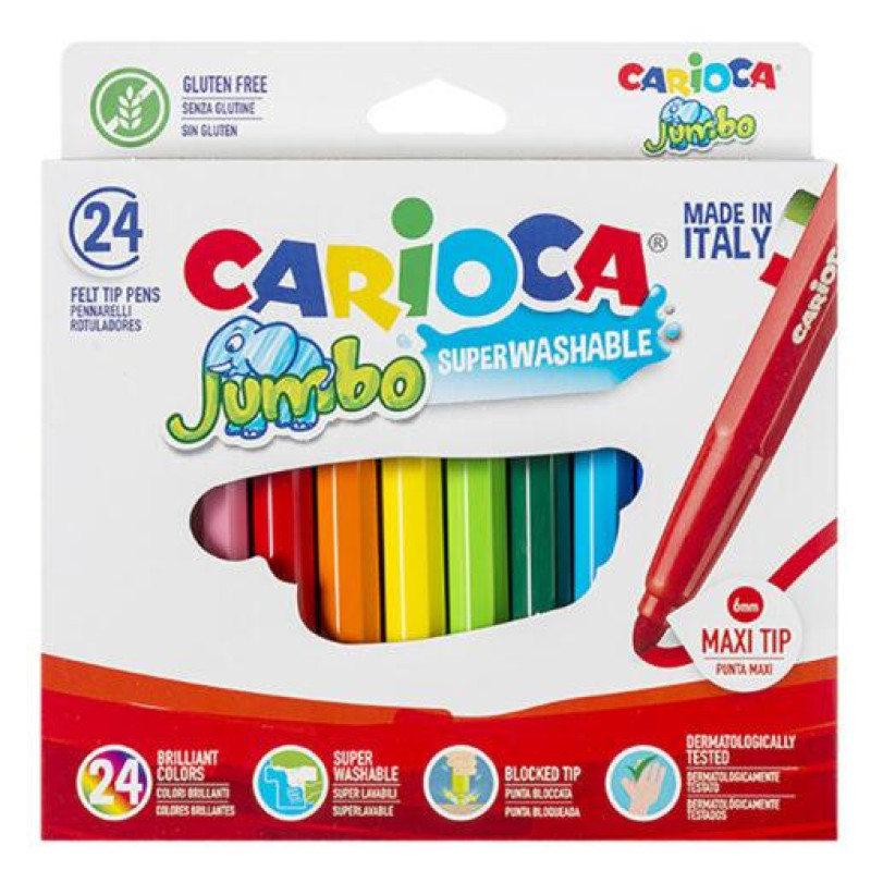 Μαρκαδόροι Carioca Jumbo 24 τεμαχίων