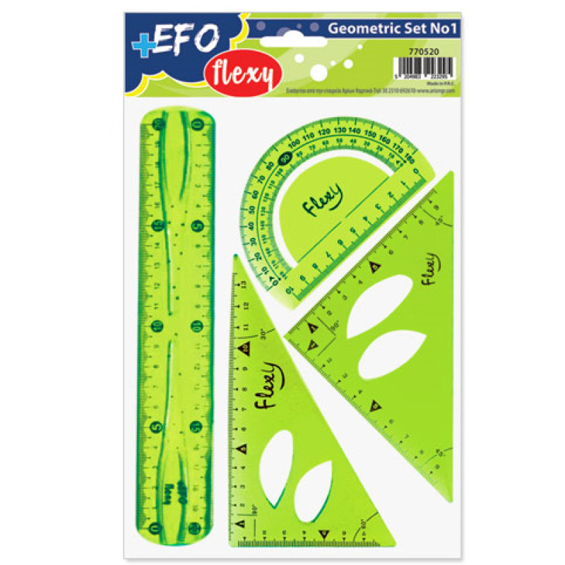 Σετ χάρακες +Efo Flexy 20cm - Πράσινο