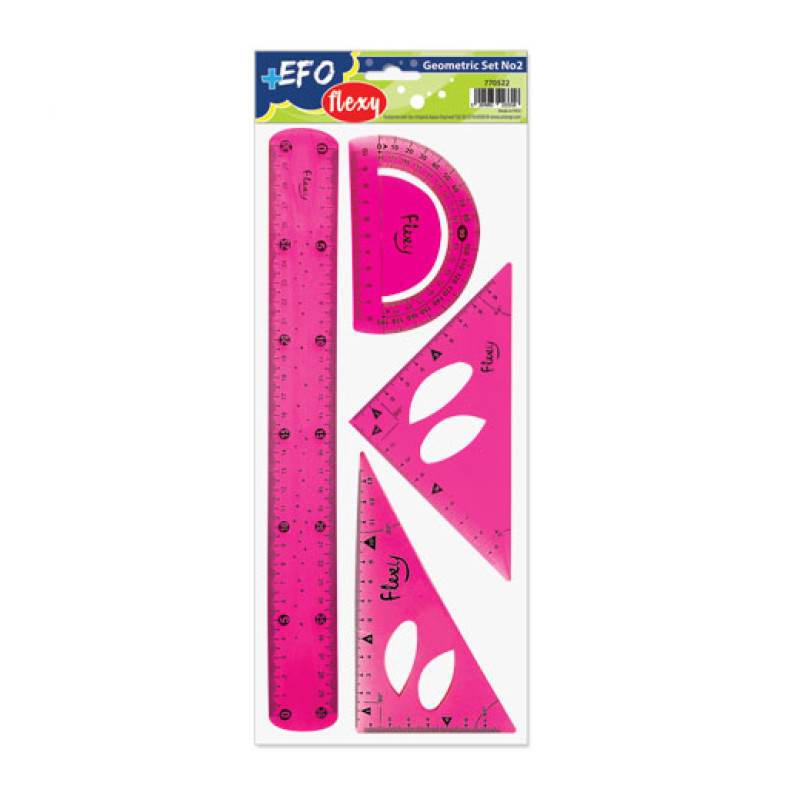 Σετ χάρακες +Efo Flexy 30cm - Φουξ