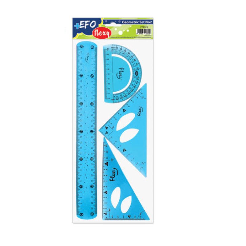 Σετ χάρακες +Efo Flexy 30cm - Γαλάζιο
