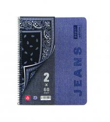 Τετράδιο σπιράλ Special Jeans 2 θεμάτων 17x25 - Σκούρο μπλε